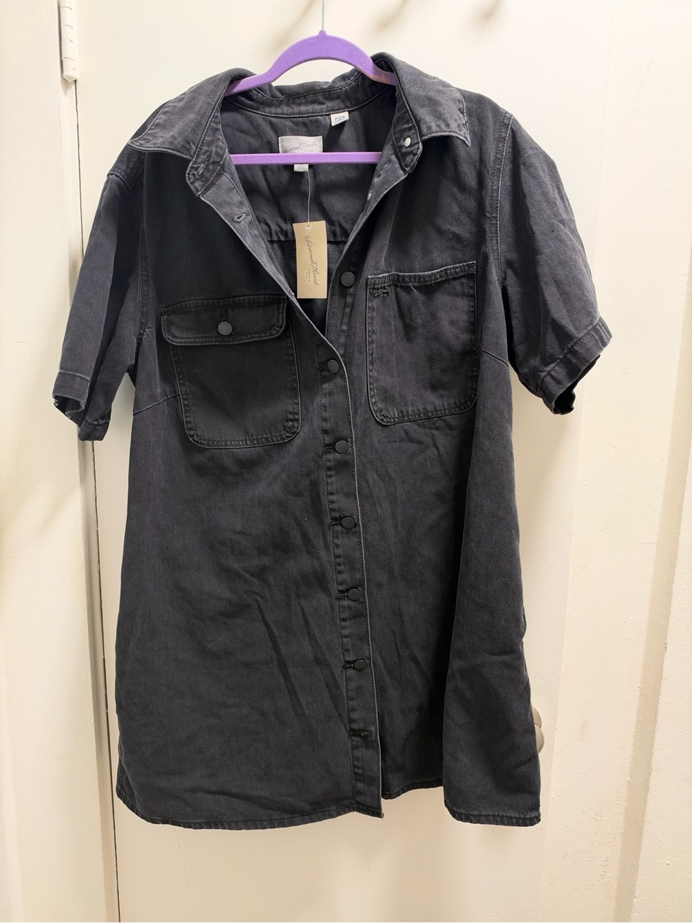 Universal Thread Black Wash Short Sleeve Mini Dress